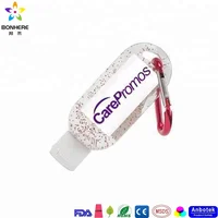 

Keychain promotional carabiner 30ml /50ml pocket hand sanitizer cleansing gel with private label