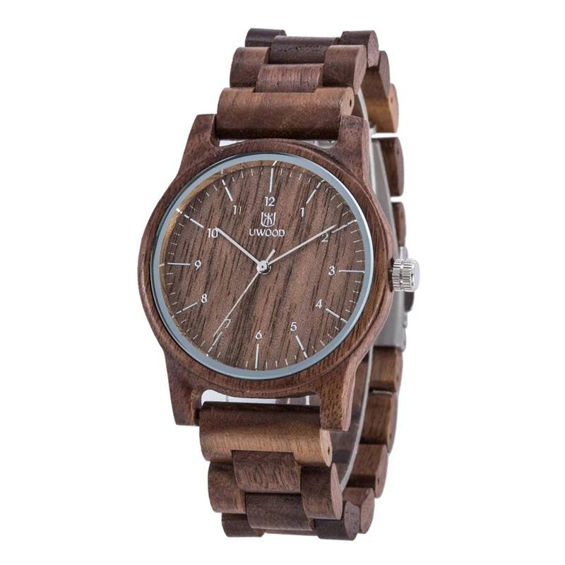 

Uwood 1007 Luxury Brand Wood Watch Men Analog Natural Quartz Movement Date Male Wristwatches Clock Relogio Masculino, 5 colors