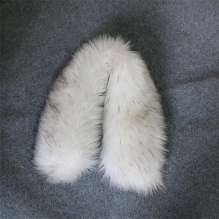 
High quality detachable faux raccoon fur fabric collar faux fur trim hood 