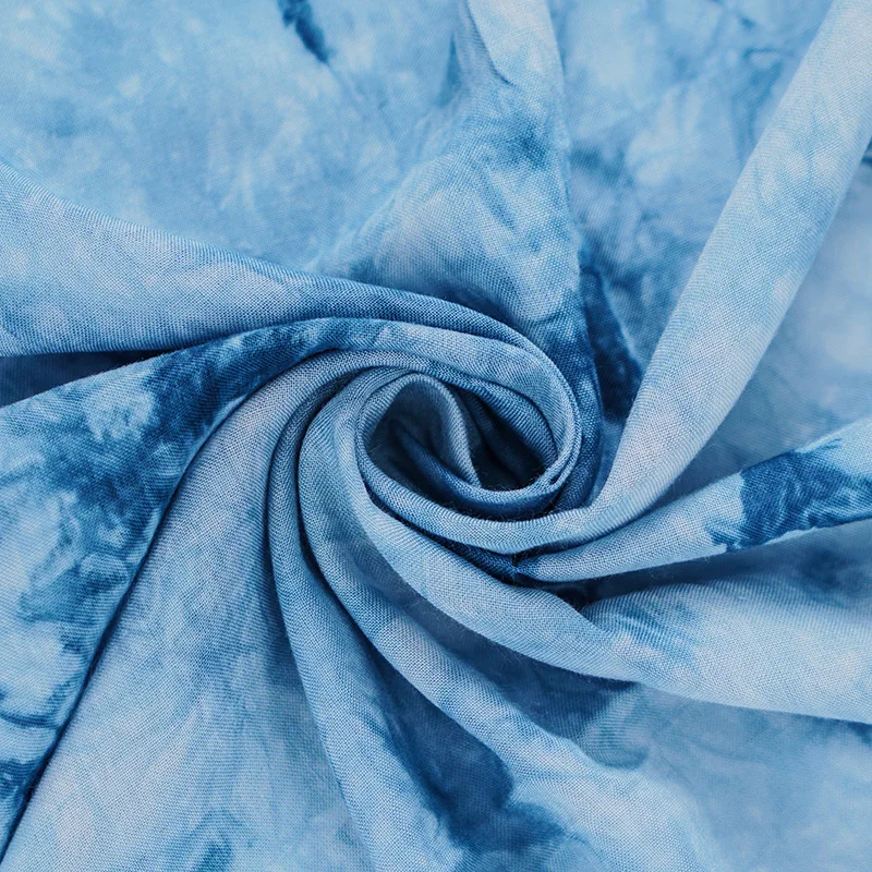 
Wholesale textile process soft 100% rayon tie dye fabric for scarf 