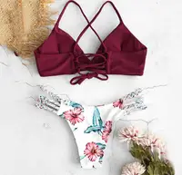 

2019 Sexy Women Bikini Cut Flower Two Piece Swimwear Beachwear Off shoulder swimsuit