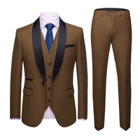 

wholesale Men's Tuxedo Suit Wedding formal dress for Man blazer+vest+pants high quality casual Business 3 Piece sets