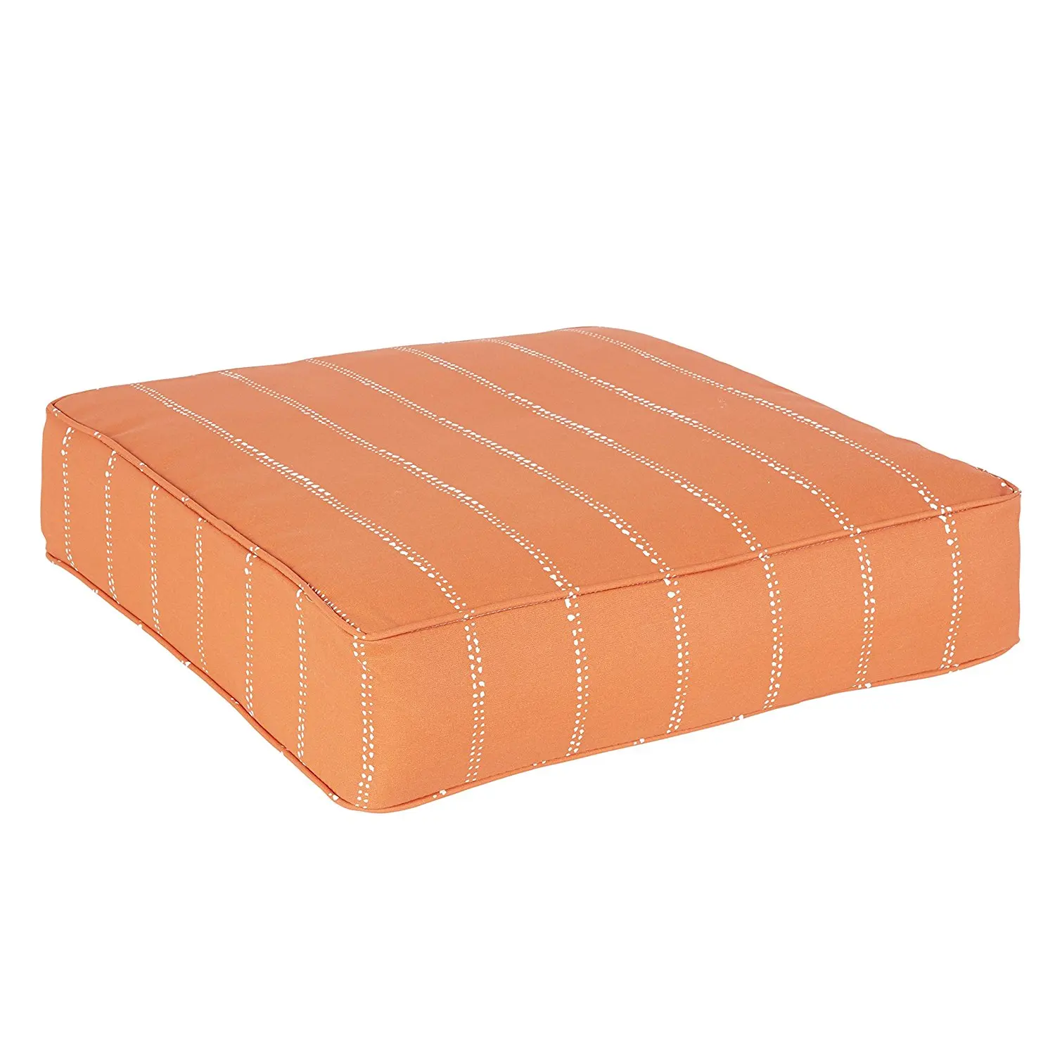 Mozaic Company Perry Orange Dotted Stripes Indoor/ Outdoor Corded 22.5 Inch Square Cushion