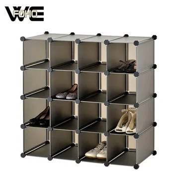 16 Cubes Brown Color Shoe Organizer Assembled By Panels And Connectors Buy Shoe Storage Shelves Shoe Storage Rack Shoe Rack Product On Alibaba Com