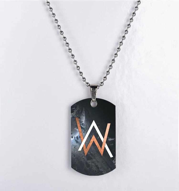 

Fashion DJ Alan Walker Stainless Steel Jewelry Color Printing Punk Pendant Necklace