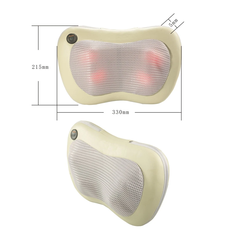 
hot sale portable heated electric shiatsu car and home massage pillow 