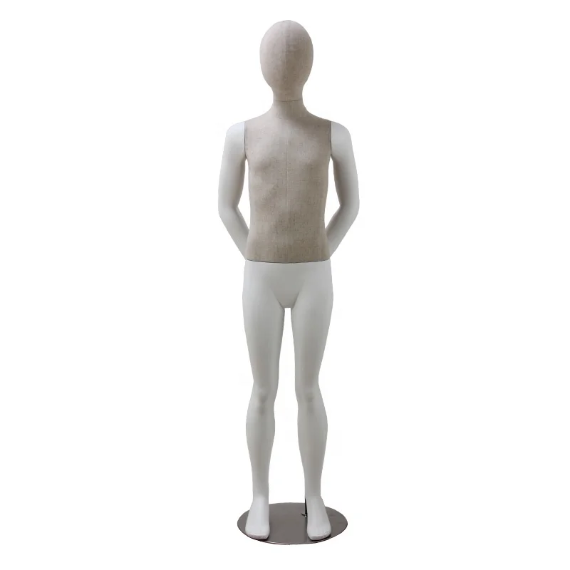 

Full body child fiberglass boy vintage fabric mannequin