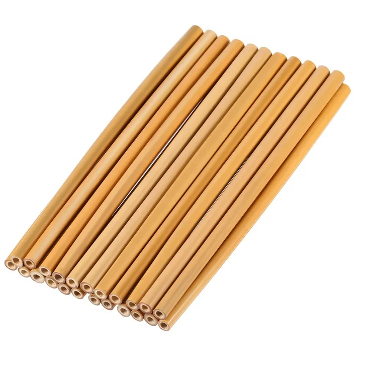 

Spot Wholesale Handmade Natural Reusable Yellow Bamboo Straws