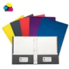 100% Recycled White Paper Two Pockets Portfolio Assorted Color Document File Folders With 3 Prongs
