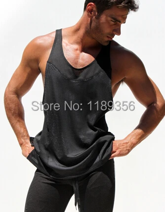 Rufskin design vest men gauze gym tank top loose mesh