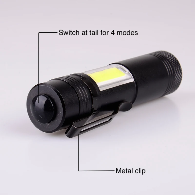 Wholesale Amazon High Power COB LED Portable AA 1.5V Super Bright Aluminum Alloy Mini Torch led Flashlight