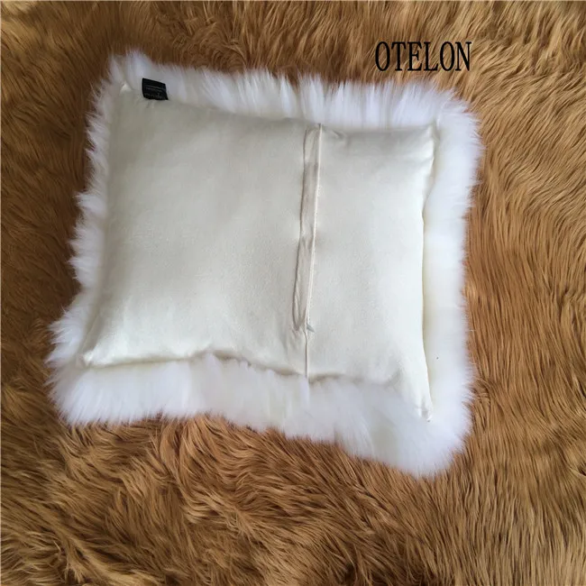 Genuine New Zealand Sheepskin Lamb Fur 45x45cm Throw Pillow Cushion