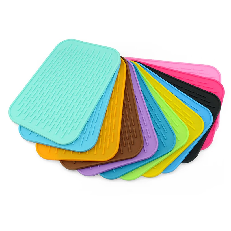 Rectangle Shape Anti Slip Silicone Table Insulation Mat Silicone Non