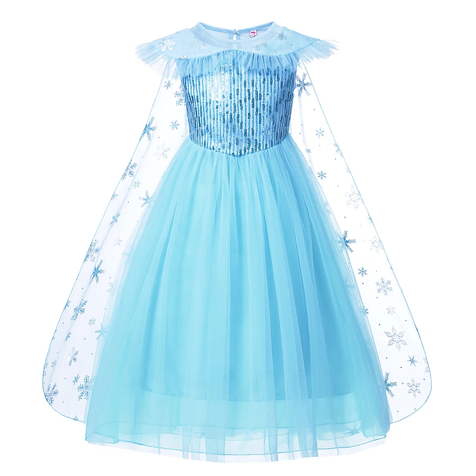 Girl New Elsa Princess Dress Children's day Costume Party Dress Gown Fantasy Kids Birthday Dress