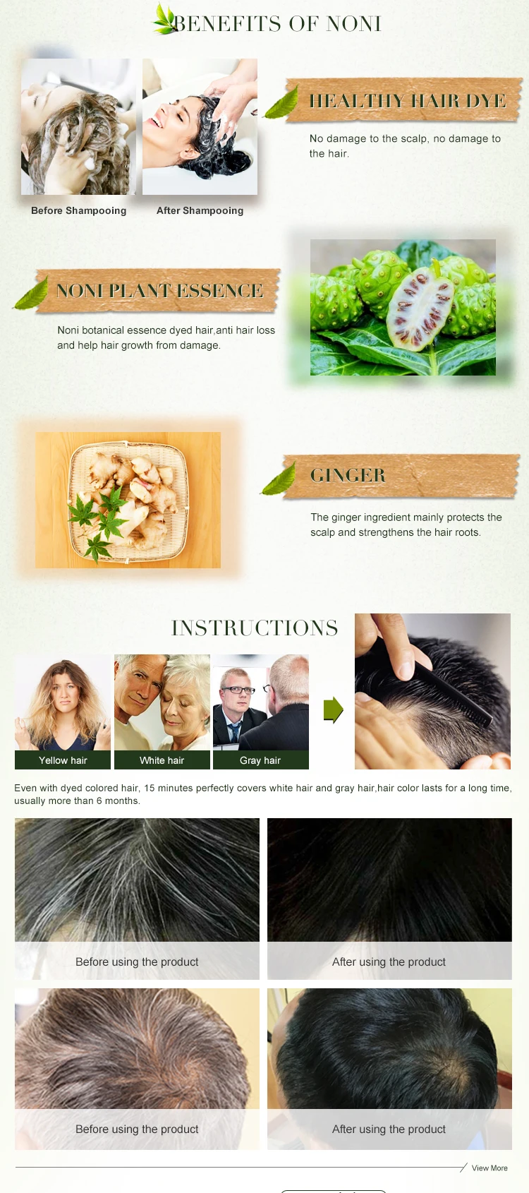 Mokeru Black Hair Color Shampoo For White Hair To Black Magic 5 Minutes Cover White And Grey