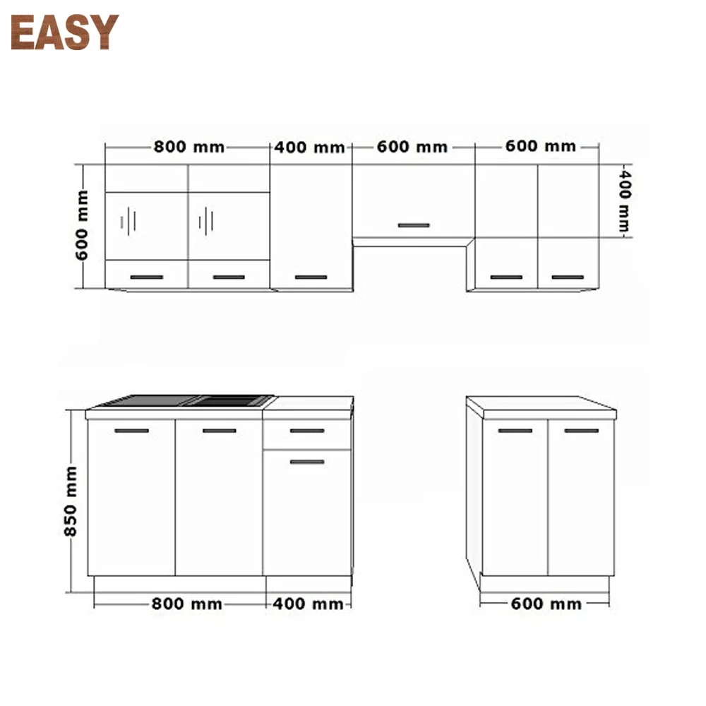 
Oak Sonoma Truffle Wooden Kitchen Cabinet furniture 
