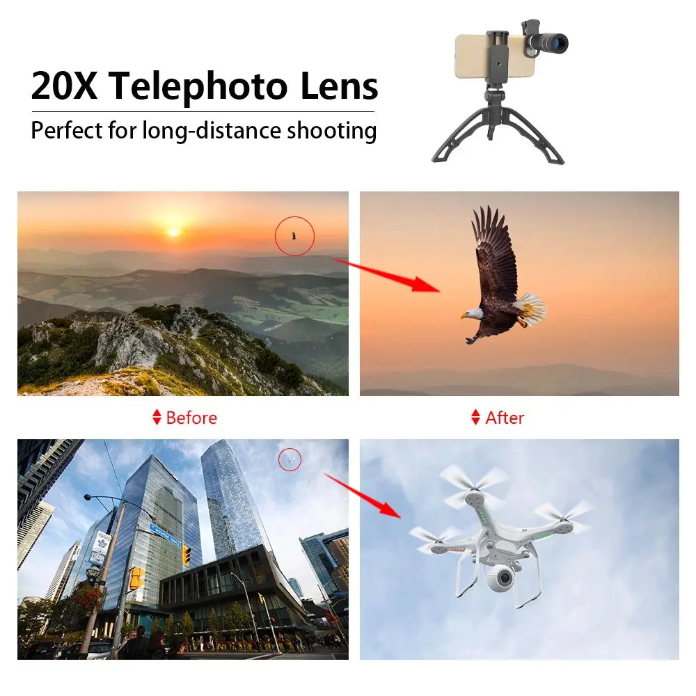Apexel 20X Zoom Telephoto Lens For Mobile Phone