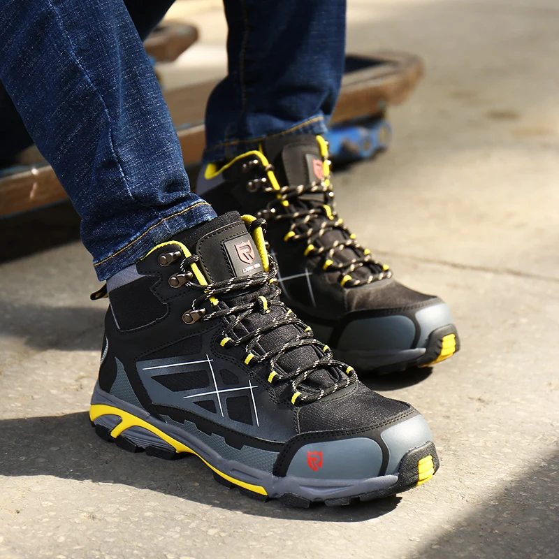 LARNMERN Zapatos de Seguridad Hombre,S3 Zapatillas de Trabajo con Punta de Acero Reflectivo Transpirable Anti-Piercing Calzados de Trabajo LM202