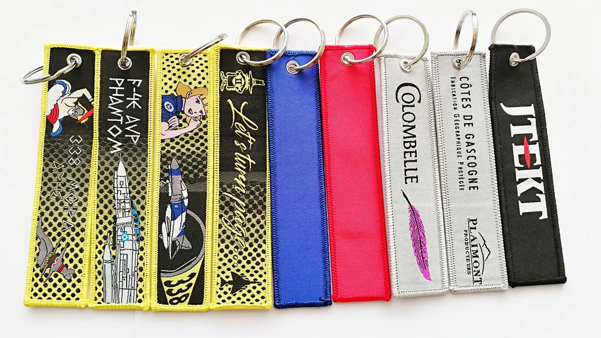 No Minimum Free Sample Good Quality Yiwu Custom Fabric Key Tag Keychain