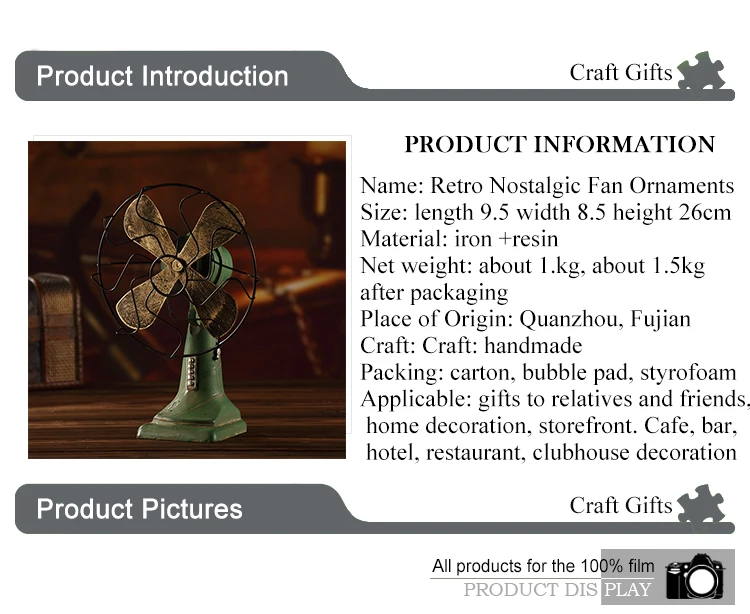 Model Fan Wholesale Retro Vintage Prop Model Handmade  Ornaments Home Decorative Items Crafts