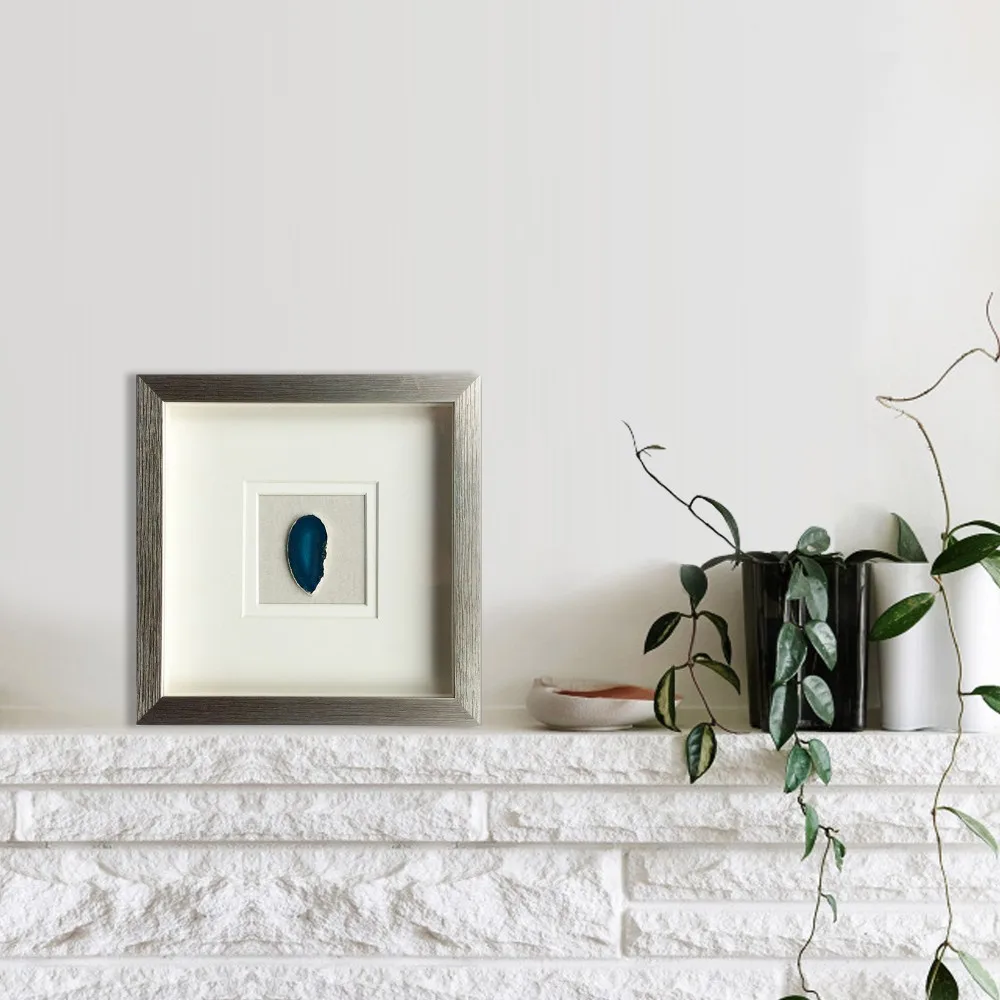 25x25cm Small Size Blue Glass 3d Shadow Box Agate Wall Art Buy Shadow