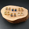 WT-E237 Hot fashionable round druzy studs multi color 10mm druzy quartz studs