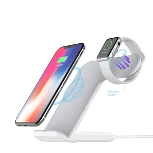 Oem 2 Coil 10W Stand Wireless Charger Holder 2 In 1 Phone Holder With Wireless Charger