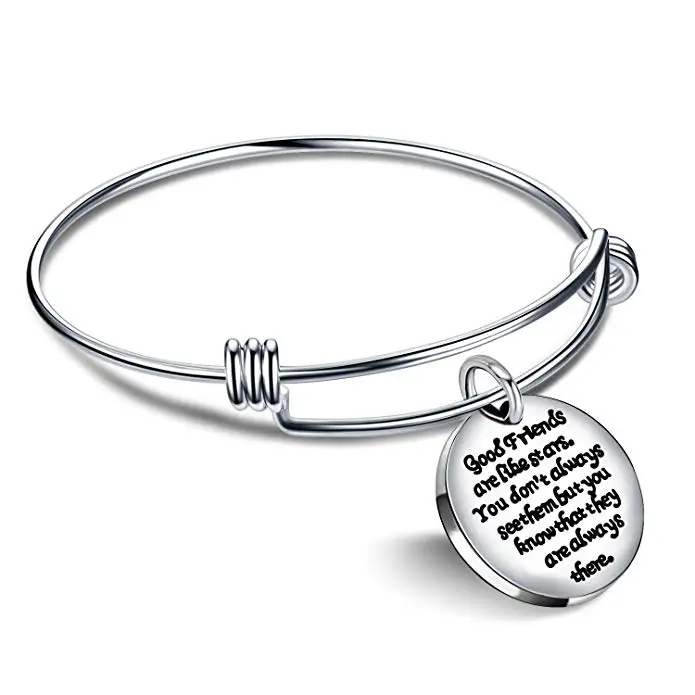 simple stainless steel Expandable Bangle Bracelet