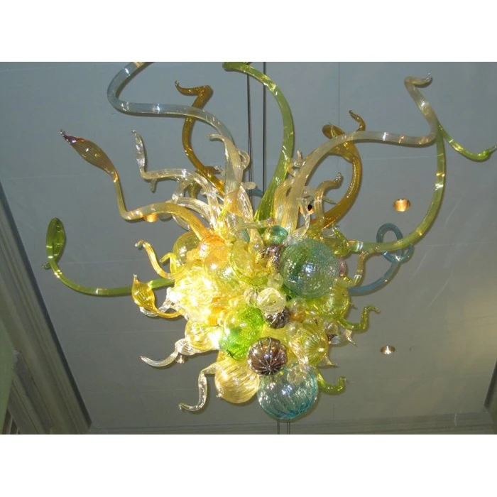 

Colored Floral Pearls Hand Blown Modern Glass Chandelier Italy Style, As picture