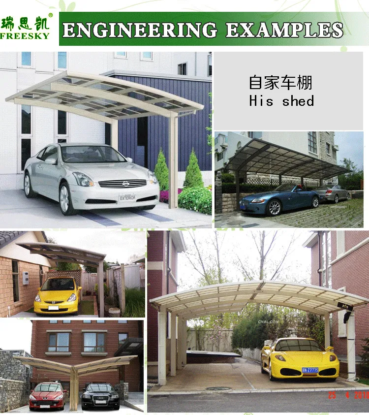 Modern Super Highquality Durable Aluminium/solid Pc Carport/garages