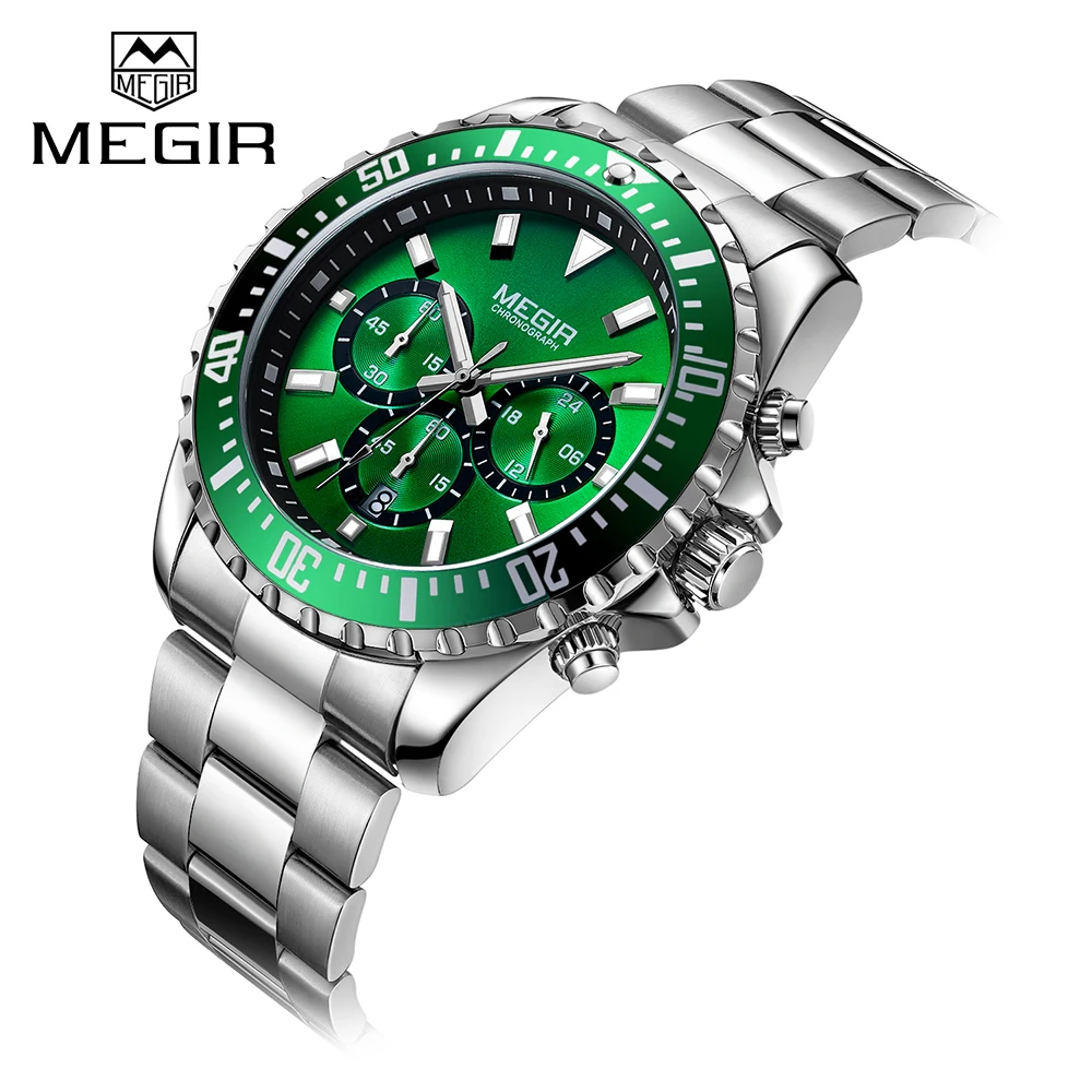 

2018 Megir Quartz Waterproof Stainless Steel OEM Chronograph Watch Men