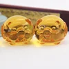 Fine chinese glass art pig shape crystal art glass for liuli usa