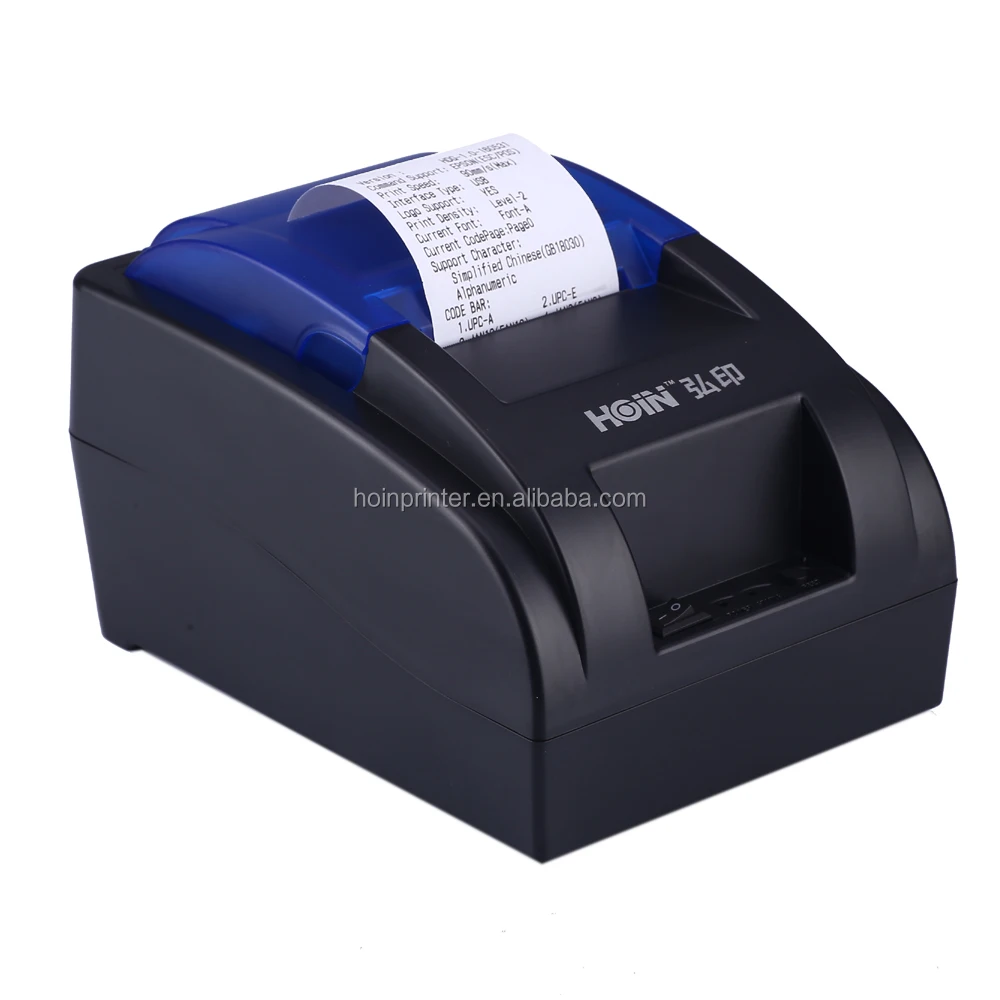 

Hoin HOP-H58 USB Thermal Printer 58mm Thermal POS Receipt Printer Black and White Cheap Price from Factory ESC/POS