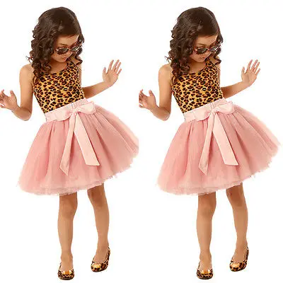 2016 cute new style New Baby Girls font b Dress b font Party Lepord Solid Lace