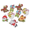 Santa Claus Snowman Mixed Wooden Buttons Christmas Decor Craft DIY Scrapbooking Assorted Sewing Christmas Buttons