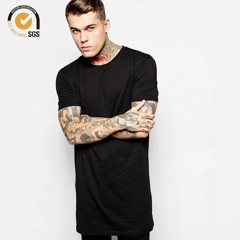 

Short Sleeve Hip Hop T Shirt LonglineTee Cotton Oversized T Shirt Men Longline Tshirt Long T-Shirt Free Shipping, Can be customized if above 100pcs