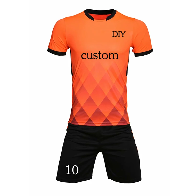 

New Design Sublimation Printed Football Uniforms Sets Youth Team Soccer Jersey Set, Customized colors