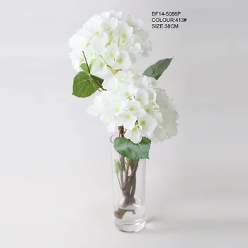 Hot Sale Artificial Flowers Silk White Hydrangea Flowers With