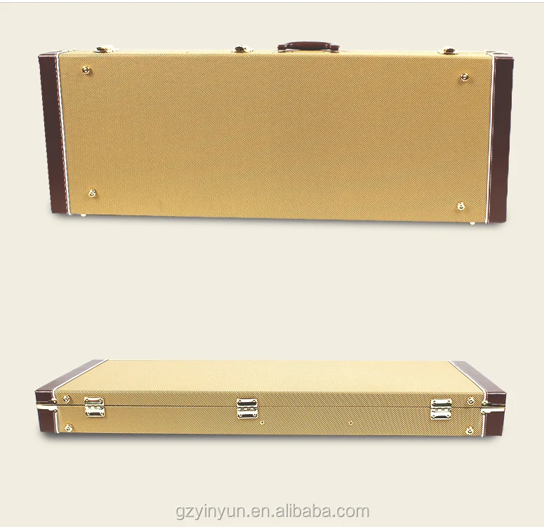 Offre Spéciale Tissu pour guitare électrique/Guitares Électriques avec jaune tweed étui rigide