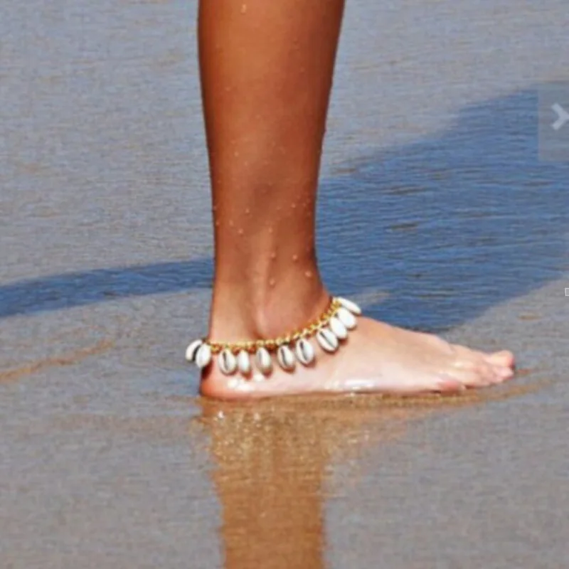 

Boho Sexy Anklet Bracelet Natural Shell Bohemian Anklet Women Foot Jewelry Summer Beach Sandal Anklet (KAN355), As picture