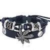 Fashion Charm Genuine Leather Braided Bracelet , Maple Leaf Bracelet For Men Wholesale NS8051240