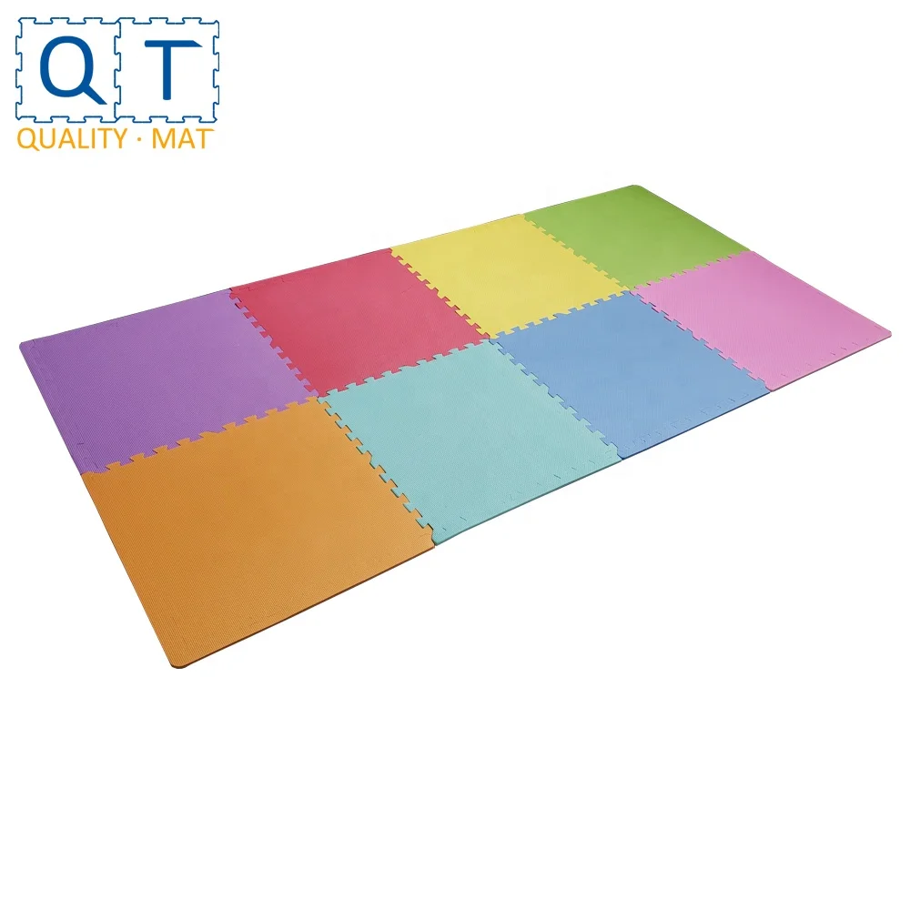 

QT MAT Non-toxic Odorless Formamide Below 200PPM  8pcs/set EVA Foam Exercise Indoor Playground Mat