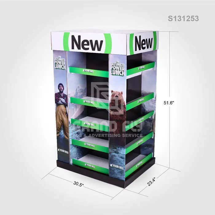 Cardboard Quarter Pallet Display,1/4 Pallet Display,4 Way Corrugated