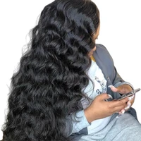 

Fast Shipping Cuticle Aligned Unprocessed Pre Plucked Black Hair Deep wave Wig Human Hair Lace Front