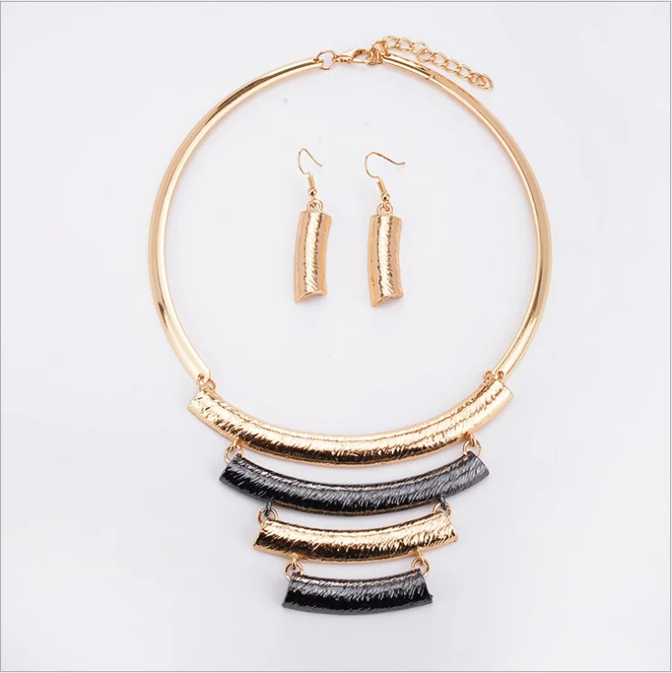

Gold Silver Color Punk Alloy Fashion Necklace Set Party, N/a