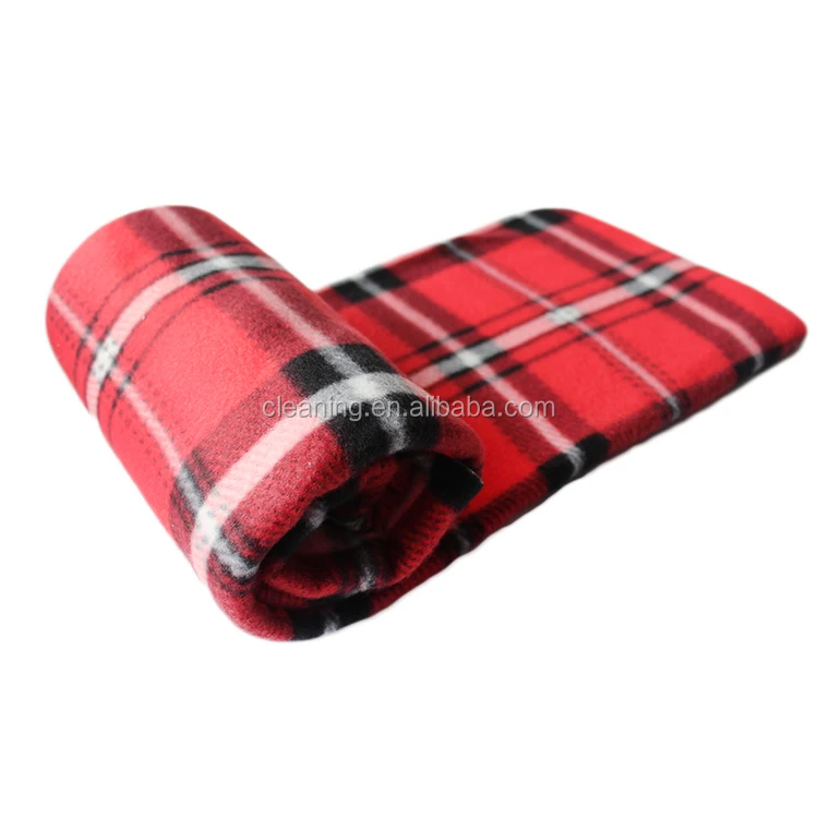 Wholesale 100 Polyester Super Soft Cheap Plaid Polar Fleece Blanket