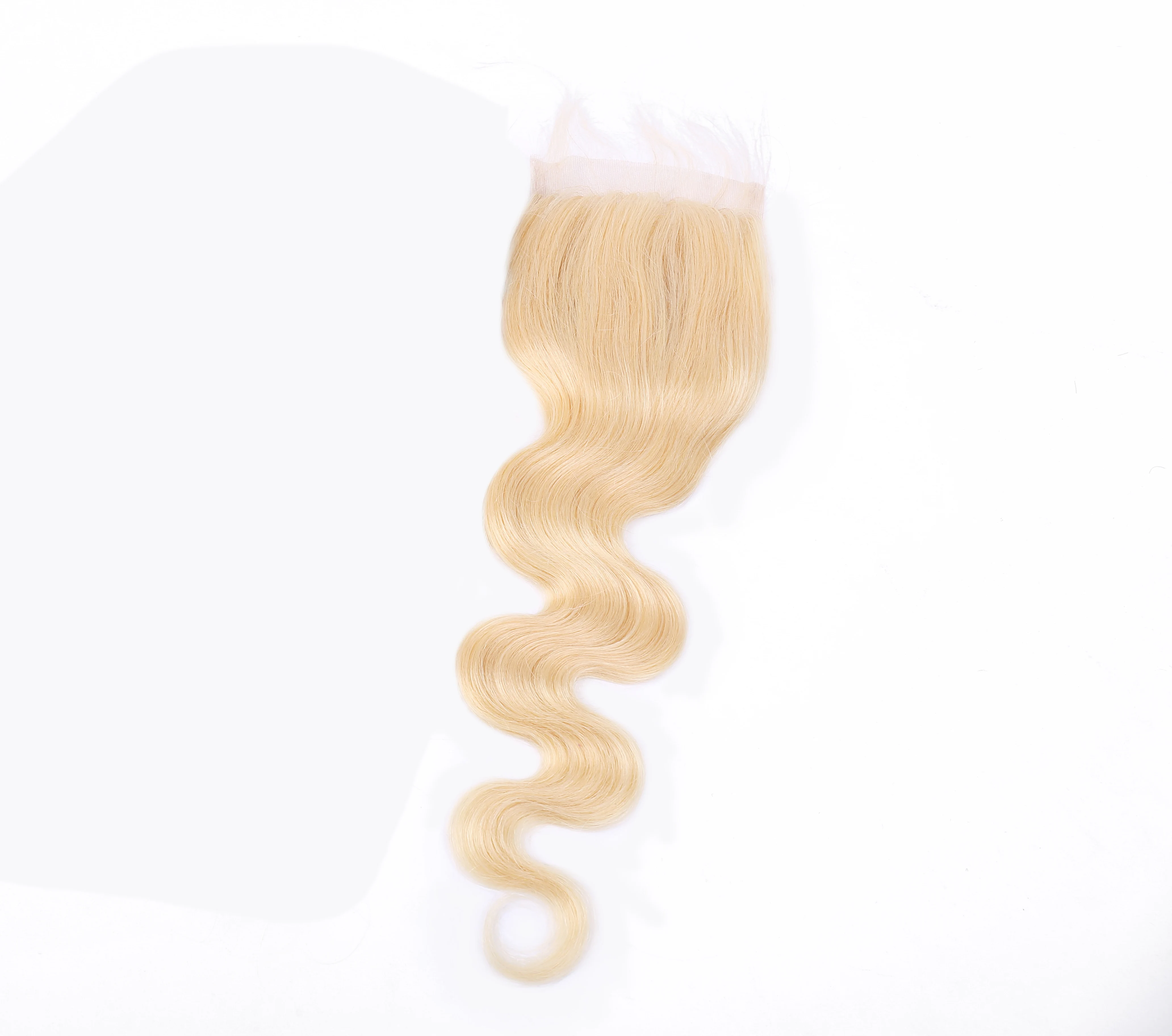 

Wholesale Raw Cuticle Aligned Hair Color 613 Blonde Body Wave 4x4 Lcae Human Hair Closure