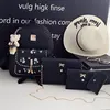 2019 Fashion factory Small Bear Women Knapsack 3 Pieces PU Leather Mochila Backpack Set