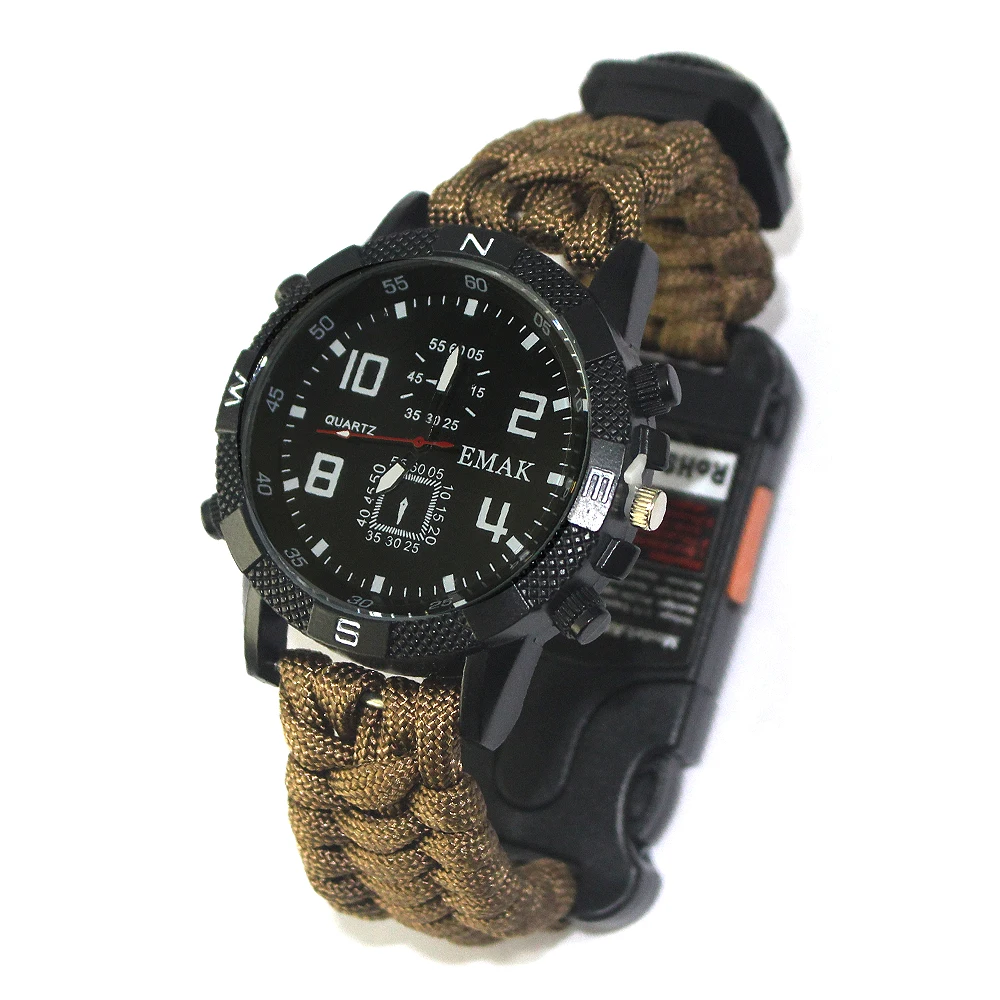 

Outdoor Camping Rescue Multifunction paracord tactical survival watch, Multiple colors to choose from