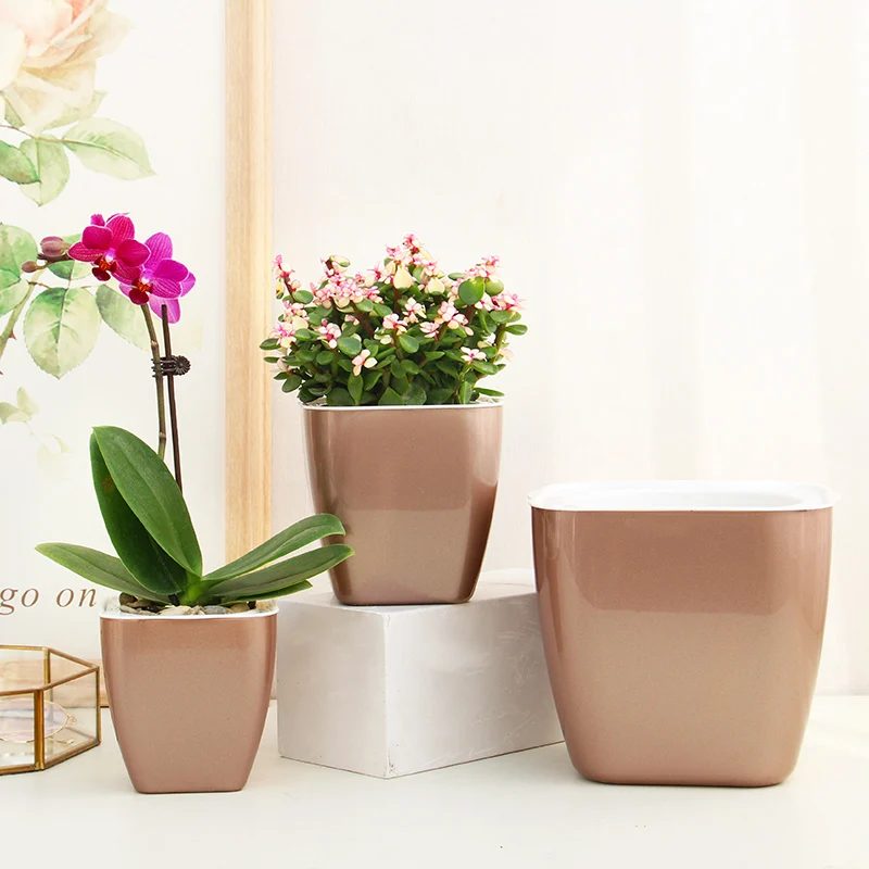 Metal color flower pots lazy flower pots green green household water wholesale